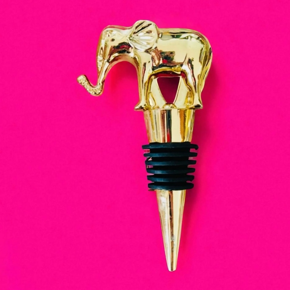 Lilly Pulitzer x Target Limited Edition Gold  Elephant Bottle Stopper